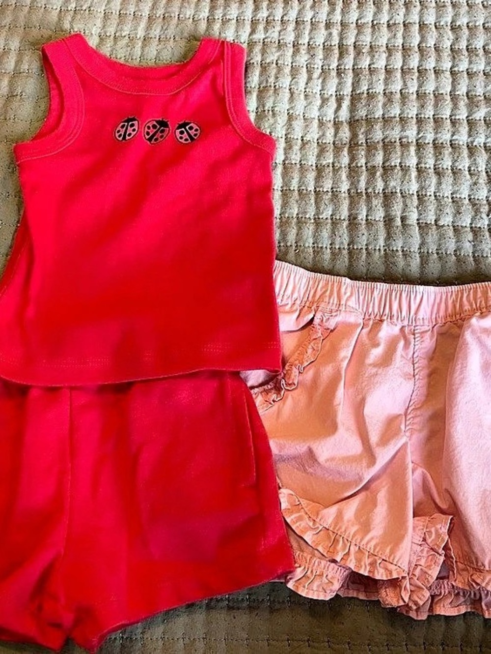 Wonder Nation Two-Piece Tank Top & Shorts Set Pink & Red Size 18M